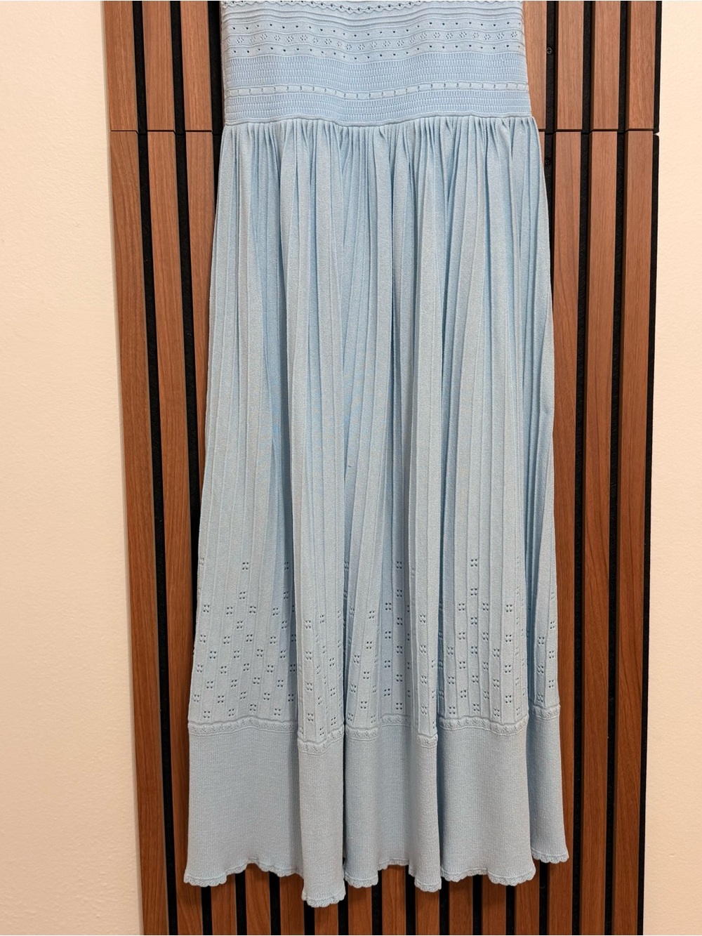 Commense Light Blue Sleeveless Pleated Maxi Skirt - Picture 7 of 9